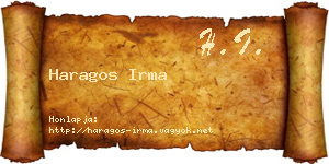 Haragos Irma névjegykártya